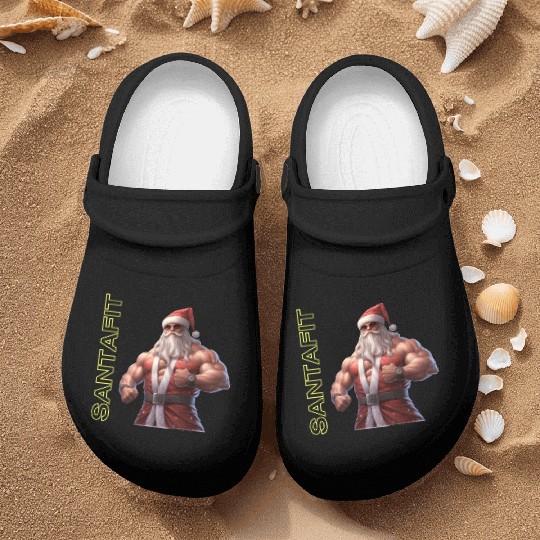 "Unisex Santa Fitness Nurse Clogs: Sporty Christmas