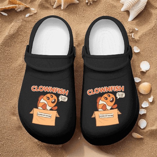 Clownfish Clown Of Sea Funny Fish Cute Coral Reef Nurse Clogs
