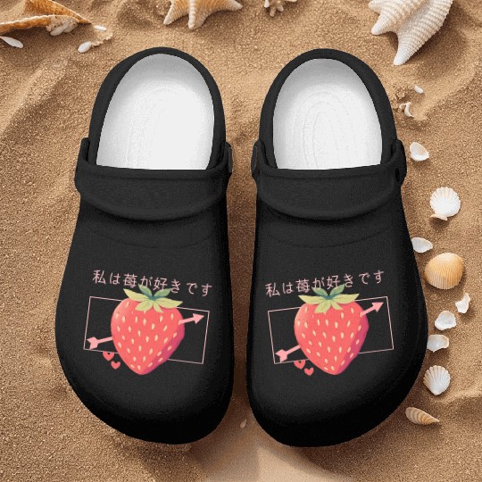 Strawberry Arrow Lovely Cute Fruit Japanese Kawaii Nurse Clogs