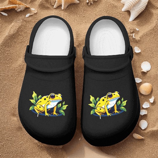 Golden Poison Frog Illustration Nurse Clogs