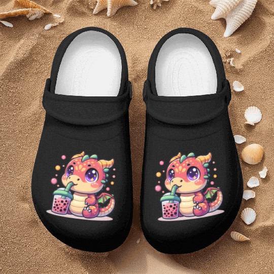 Boba Tea Dragon Kawaii Nurse Clogs