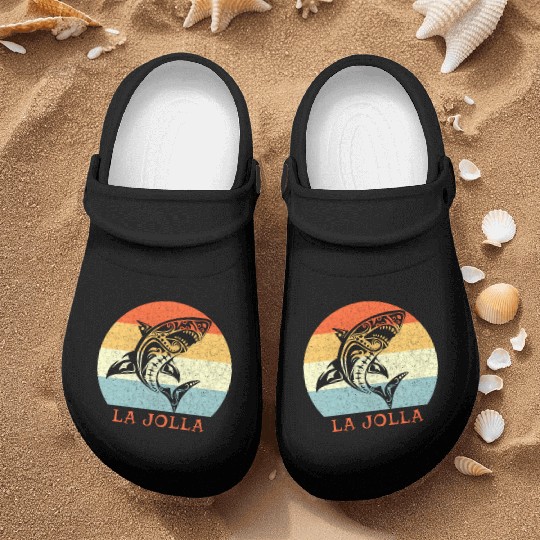 La Jolla California Vacation Tribal Shark Nurse Clogs