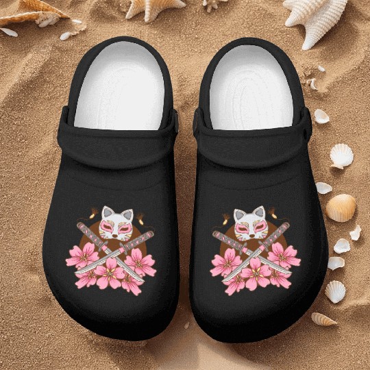 kawaii cat anime japanese retro men women Nurse Clogs