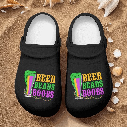 Beer Beads Boobs Carnival Mardi Gras Nurse Clogs