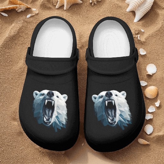 Geometric Style Polar Bear Nurse Clogs