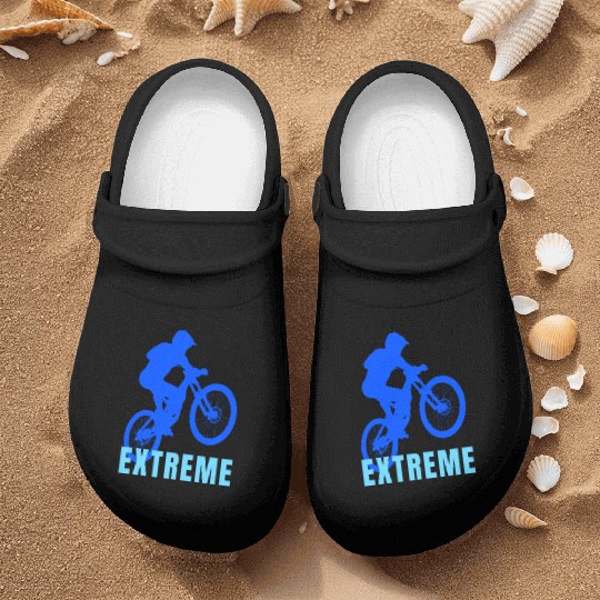 Mountain Bike (blue and light blue design) Nurse Clogs