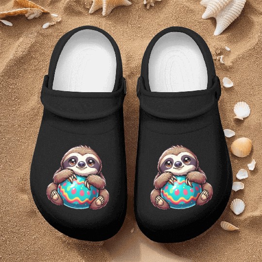 Easter Sloth: Embrace and Easter Egg Nurse Clogs