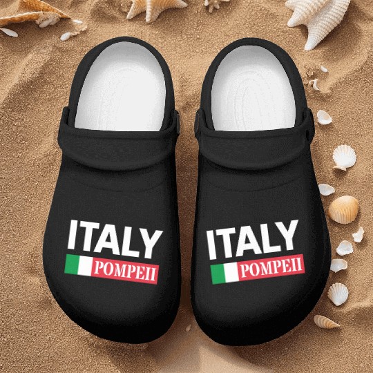 Italy Flag Pompeii Conservation Volcanic Eruption Nurse Clogs