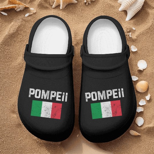 Pompeii Flag Italy Geology Nurse Clogs