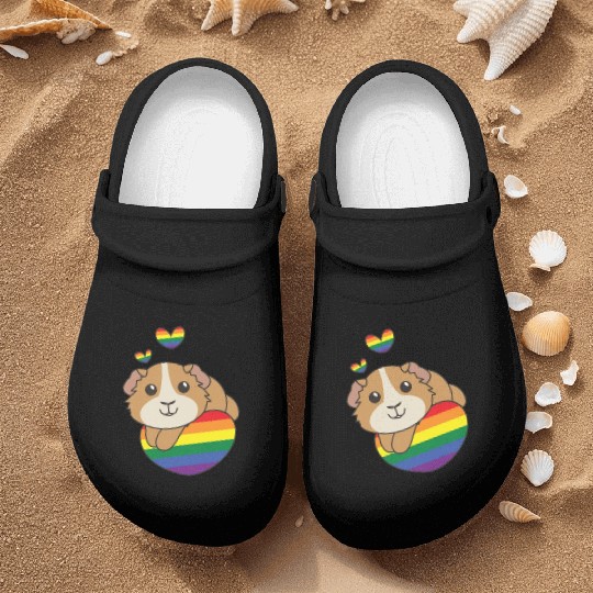 Rainbow Flag Pride Lgbtq Cute Guinea Pig Love Nurse Clogs