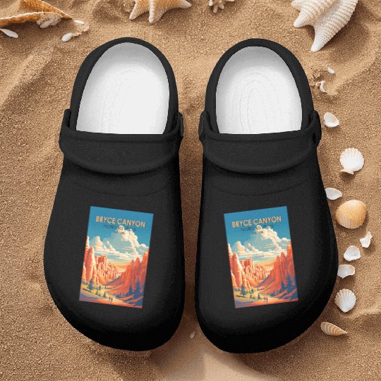 Bryce Canyon National Park Travel Art Vintage Nurse Clogs