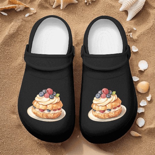 Vanilla Cream Puffs With Fresh Berries Nurse Clogs