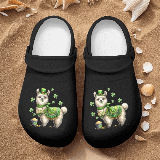Irish LLama St Patrick Day Nurse Clogs
