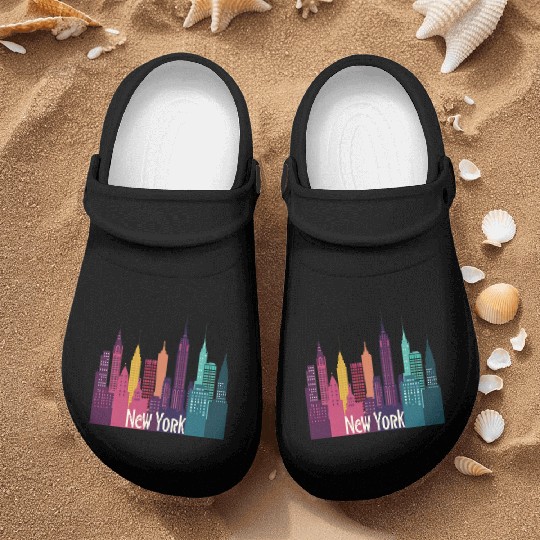 New York City Skyline Nurse Clogs