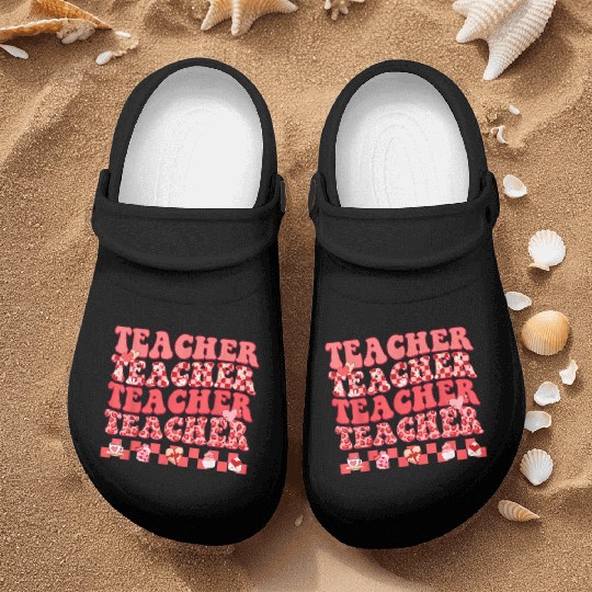 Teacher Valentine's Day Hippie Sweet Heart Teacher Nurse Clogs