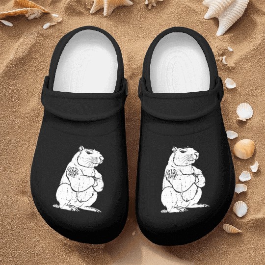 Capybara Biceps Tattoo I Love Mom Nurse Clogs