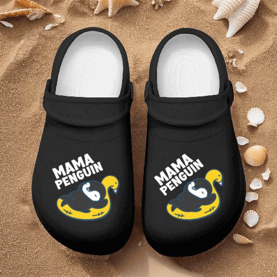 Penguin Mama Flightless Bird Lover Mother's Day Mo Nurse Clogs