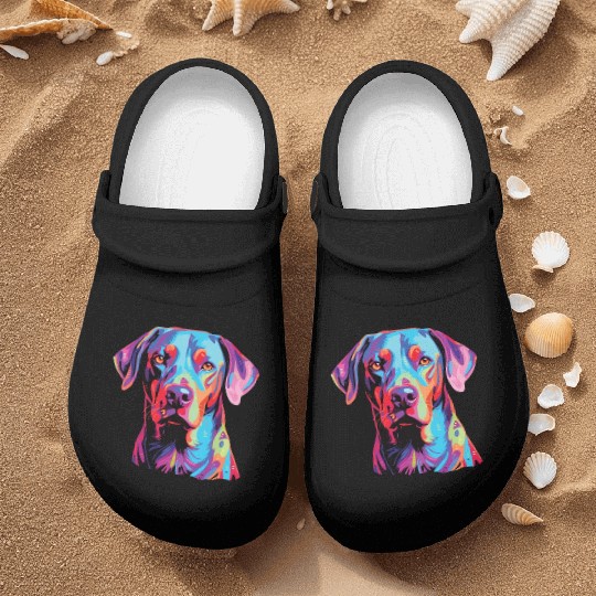 Watercolor Colorful Blue Lacy Nurse Clogs