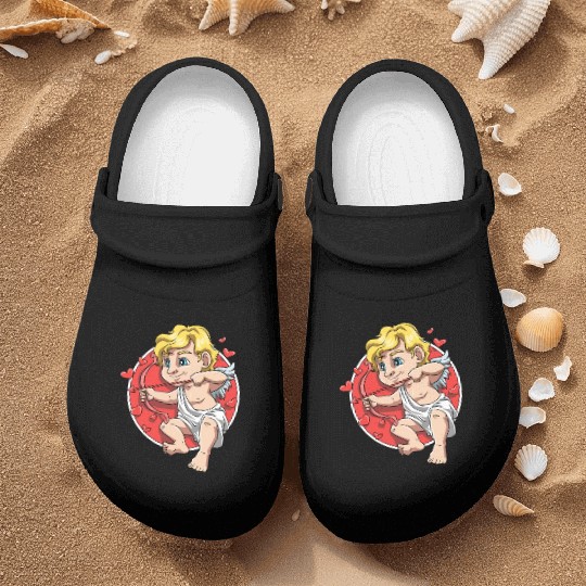 Cute Cupid Cartoon Valentine's Day Love Nurse Clogs
