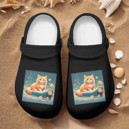 Cute orange cat Nurse Clogs