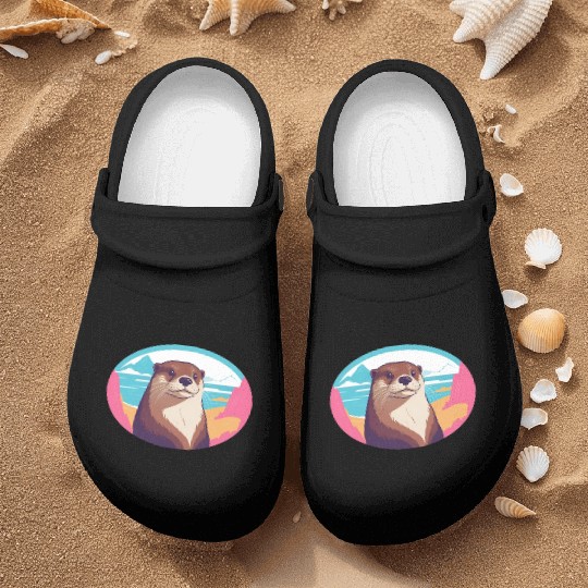Synthwave Otter 2 Nurse Clogs