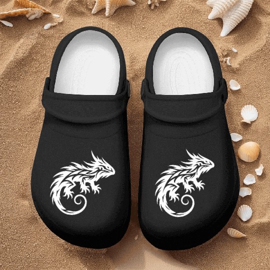 Shaggy Bearded Dragon Tribal Dragon Tattoo Nurse Clogs
