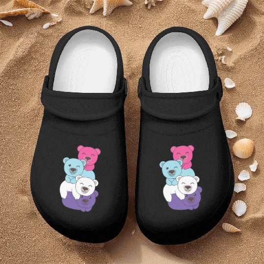 Multisexual Flag Pride Lgbtq Cute Bears Pile Nurse Clogs