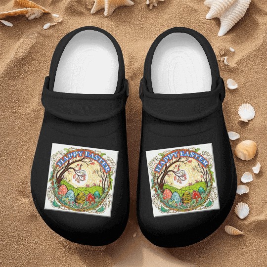 Happy Easter Holiday Celebration Nurse Clogs