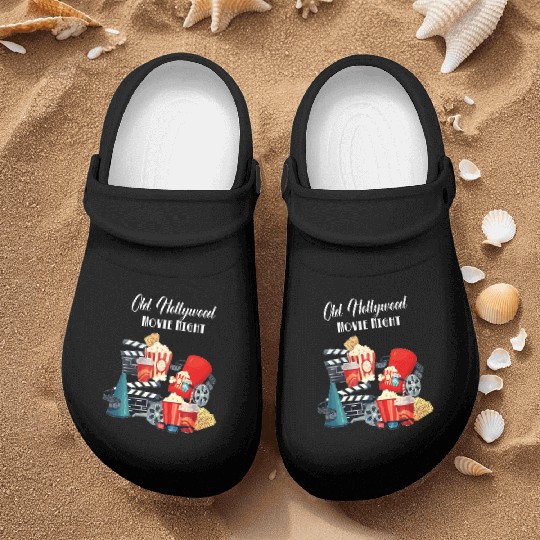 Popcorn Vintage Movie Night Nurse Clogs