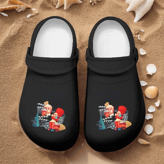 Popcorn Vintage Movie Night Nurse Clogs