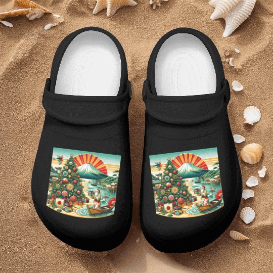 Japanese Style Christmas in July Nurse Clogs
