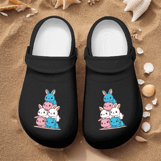 Bunnies Transsexual Flag Pride Month Cute Bunny Nurse Clogs