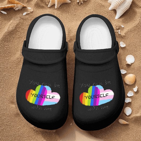 Pride hearts - You can be yourself with me Nurse Clogs