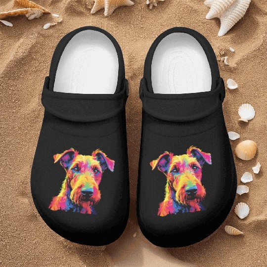 Watercolor Colorful Irish Terrier Nurse Clogs