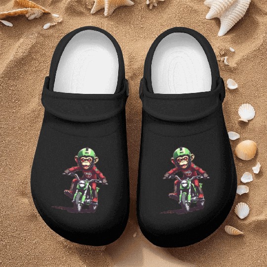 AI Monkey on Dirt Bike - Cool Kids Designs Nurse Clogs