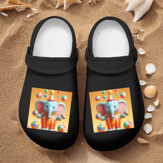 3D cartoon elephant Nurse Clogs