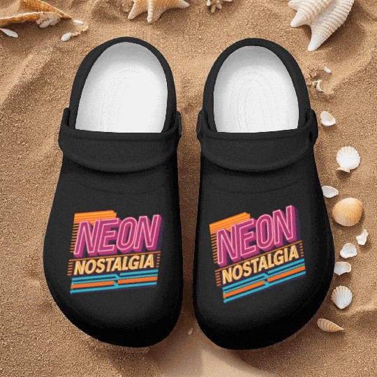 Neon Nostalgia: Pay homage to the retro neon aesth Nurse Clogs