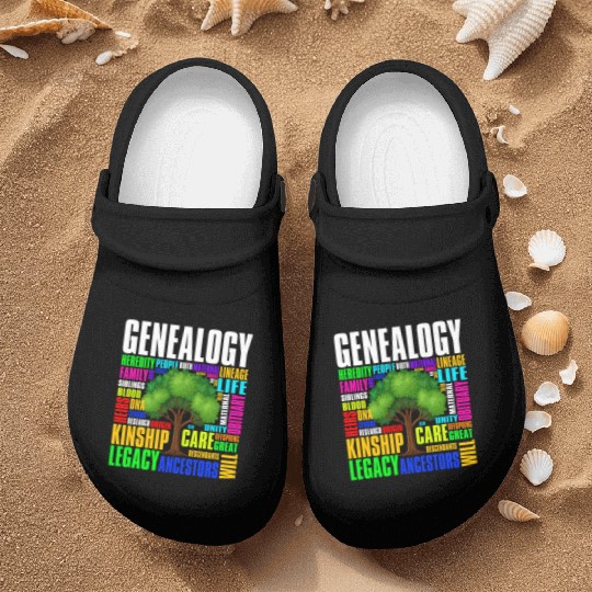 Genealogy Word Cloud Family Ancestry Genealogist Nurse Clogs