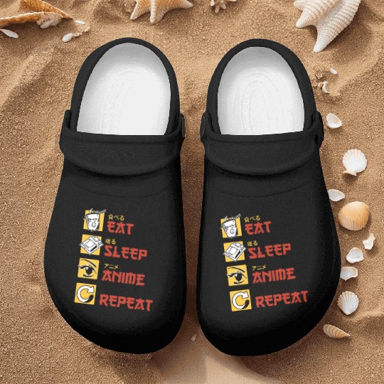 eat sleep anime repeat funny manga Nurse Clogs