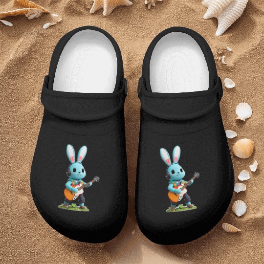 Rabbit playing guitar Nurse Clogs