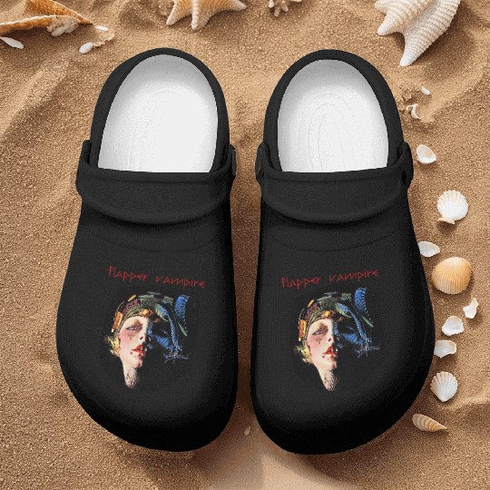 Flapper Vampire, Art Deco, Vintage Horror Series Nurse Clogs
