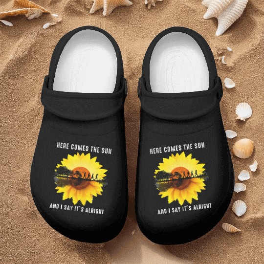 Here Comes The Sun And I Say It's Alright Guitar Nurse Clogs