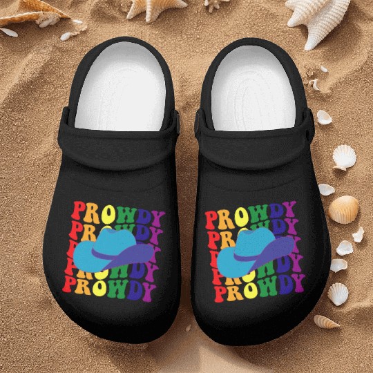 Prowdy Gay Lesbian Howdy Cowboy LGBTQ Pride Groovy Nurse Clogs