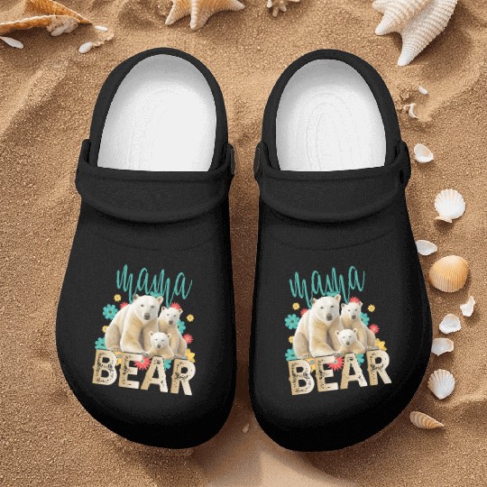 Mama Bear Gift Rose Flowers Mama Bear with 2 Cubs Nurse Clogs