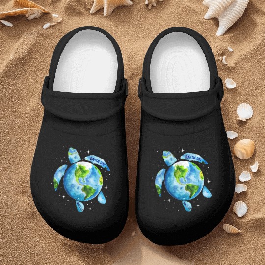 Earth Day Restore Earth Sea Turtle Art Nurse Clogs