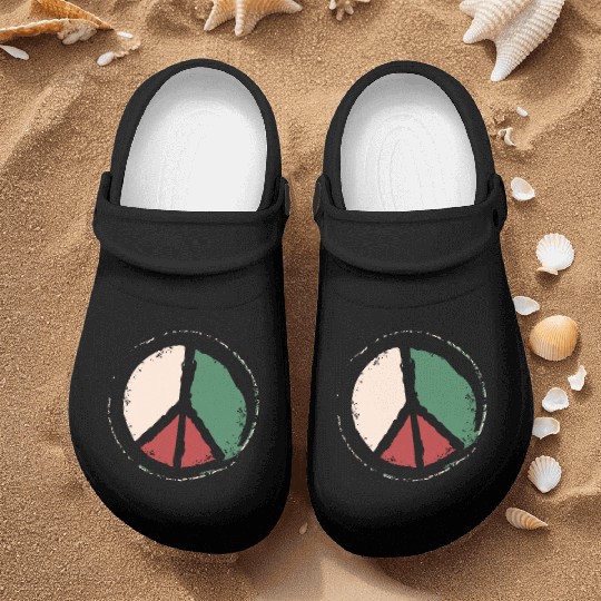 Free Palestine - Peace Symbol Nurse Clogs