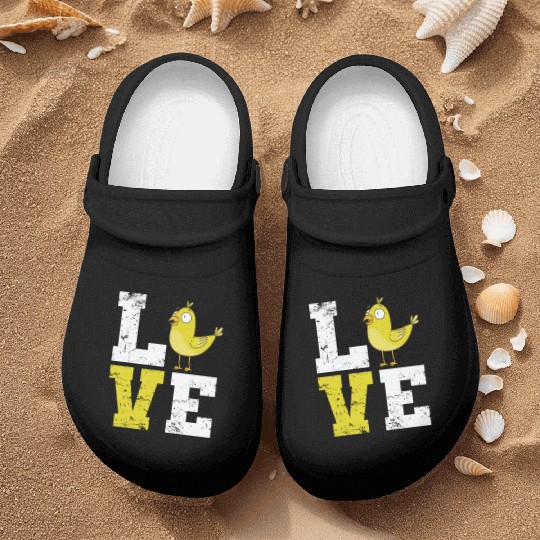 Love lettering with Canary Bird Nurse Clogs