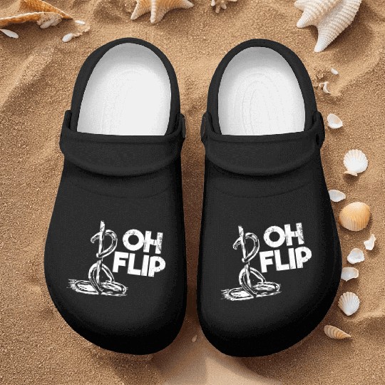 Oh Flip Funny Horseshoe Pitching Nurse Clogs