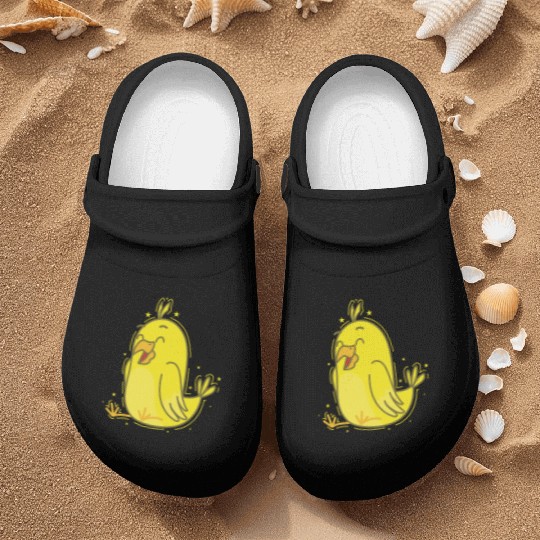 funny yellow Canary Bird Nurse Clogs