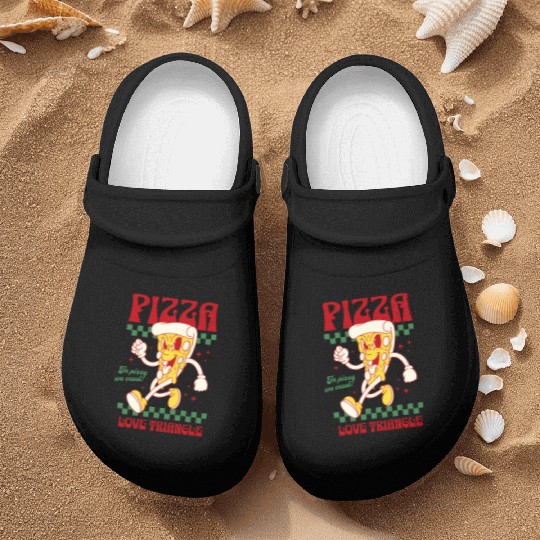 Pizza Love Triangle Nurse Clogs